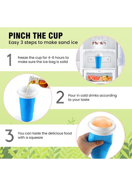 Mavi Bir Yaz Sıkma Ev Yapımı Milkshake Şişesi Hızlı Dondurulmuş Smoothie Kum Bardağı Tutam Bardak Dondurma Slushy Maker Hızlı Soğutma Sihirli (Yurt Dışından)