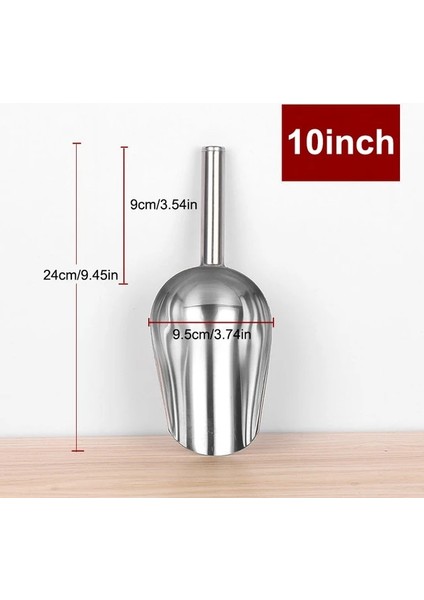 10 Inç Yeni Paslanmaz Çelik Buz Kazıyıcı Şeker Bar Büfe Ticari Kepçe Bar Ev Buz Scooper Kürek Gıda Un Şeker Kepçe Kitch Aracı (Yurt Dışından)
