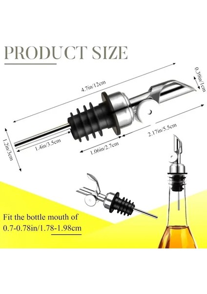 Gümüş Zeytinyağı Dağıtıcı Emzik Paslanmaz Çelik Likör Sirke Dökün Otomatik Saygısız Dökücüler Sızdırmaz Fiş Şişe Tıpası Mutfak Aracı (Yurt Dışından)