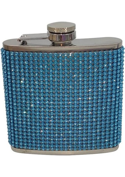 Mavi 180 ml Anti-Damla Cep Şişesi Paslanmaz Çelik Şarap Şişesi Taklidi Çivili Sızdırmaz 304 Yeniden Kullanılabilir Bayanlar Için Özel (Yurt Dışından)