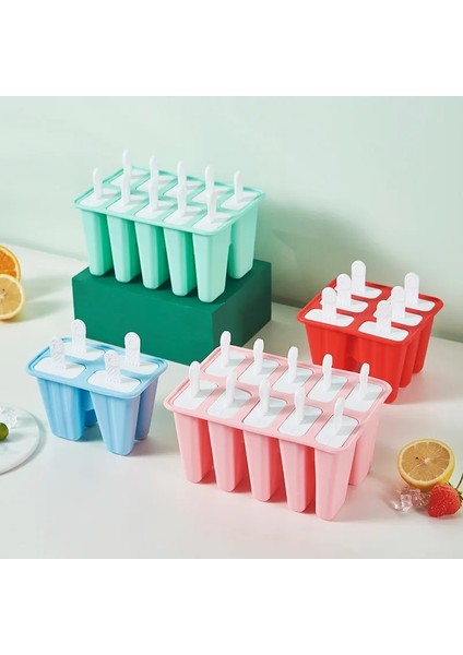 B 2 Yeniden Kullanılabilir Dıy Buz Kutusu Dondurma Kalıbı Popsicle Kalıp 4 Izgaralar 6 Izgaralar Dondurma Popsicle Kalıp Silikon Mutfak Aksesuarları 아이스박스 (Yurt Dışından)
