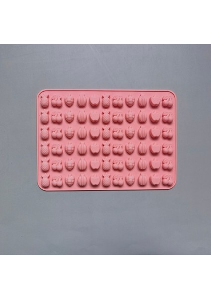 011 Pembe Şeker Fudge Silikon Kalıp Mini Çikolatalı Buz Küpü Tepsi Meyve Hayvan Kalp Şeklinde Yapışmaz Yumuşak Jöle Kalıp (Yurt Dışından)