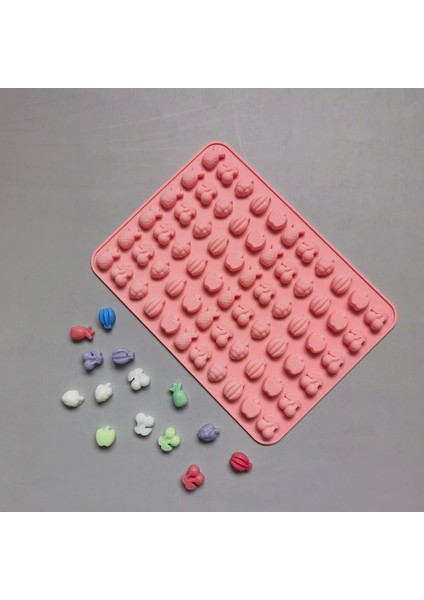 011 Pembe Şeker Fudge Silikon Kalıp Mini Çikolatalı Buz Küpü Tepsi Meyve Hayvan Kalp Şeklinde Yapışmaz Yumuşak Jöle Kalıp (Yurt Dışından) indirimleri