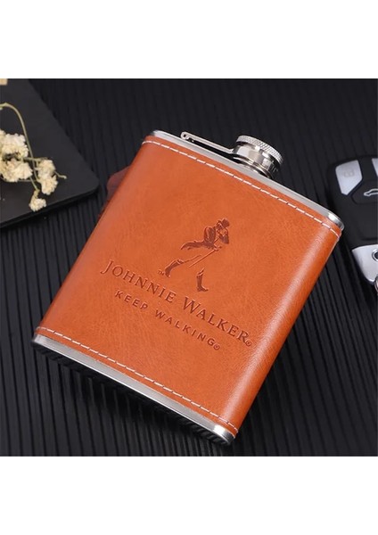 Sarı Yürüteç Bpa Ücretsiz Mini 7 Oz Pu Deri Wrap Viski Flagon 304 Paslanmaz Çelik Cep Şişesi Alkol Şişesi Votka Cep Şişesi (Yurt Dışından)