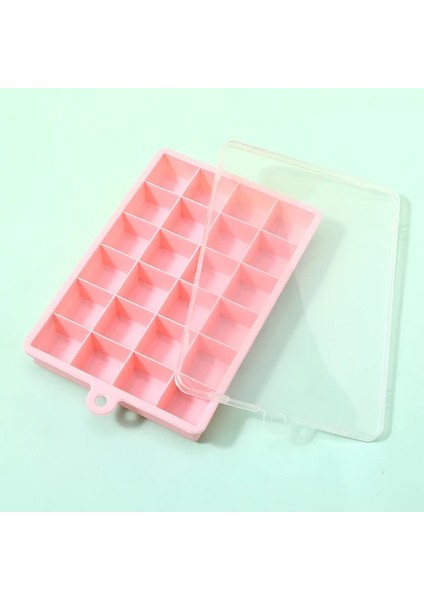Pembe 24 Izgaralar Kapaklı Faıs Du 4-24 Izgara Silikon Küp Kalıp Kokteyl Bar Pub Için Kapaklı Şarap Viski Buz Blokları Makinesi Kare Buz Küpü Tepsi Kalıp (Yurt Dışından)