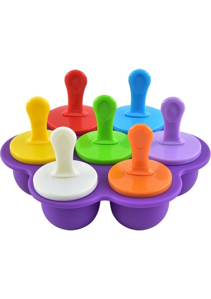 Mor Dondurma Buz Pops Kalıp Gıda Sınıfı Silikon Popsicle Kalıp Buz Yapıcı Bebek Dıy Gıda Takviyesi Araçları Meyve Sarsıntı Aksesuarları (Yurt Dışından)
