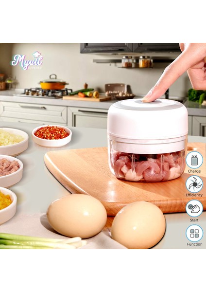 250 ml Beyaz Elektrikli Sarımsak Kırıcı Mini Sarımsak Ezici Mutfak Doğrayıcılar Taşınabilir Et Kıyıcı Baharat ve Baharat Sarımsak Sebze Salatası (Yurt Dışından)