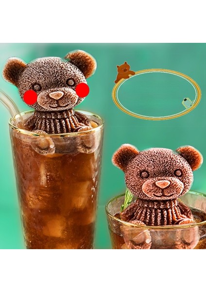 Rose S 20ML 1 Adet Ayı Buz Küpü Tepsi Kalıp Ev Buz Yapıcı Silikon Kutu Kahve Dondurma Kalıp Ayı Karikatür Viski Şarap Içecek Kahve Dekor (Yurt Dışından) indirimleri