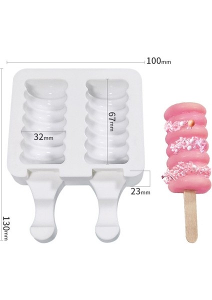2 Delik 8 Hücreler Silikon Dondurma Kalıp Popsicle Kalıpları Dıy Ev Yapımı Tatlı Dondurucu Meyve Suyu Buz Küpü Makinesi Kalıp Mutfak Gereçleri (Yurt Dışından)