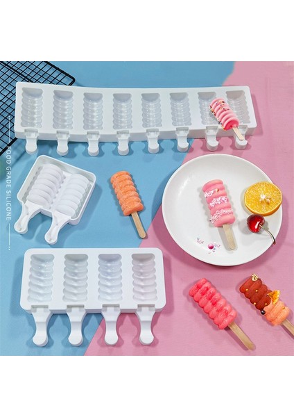2 Delik 8 Hücreler Silikon Dondurma Kalıp Popsicle Kalıpları Dıy Ev Yapımı Tatlı Dondurucu Meyve Suyu Buz Küpü Makinesi Kalıp Mutfak Gereçleri (Yurt Dışından)