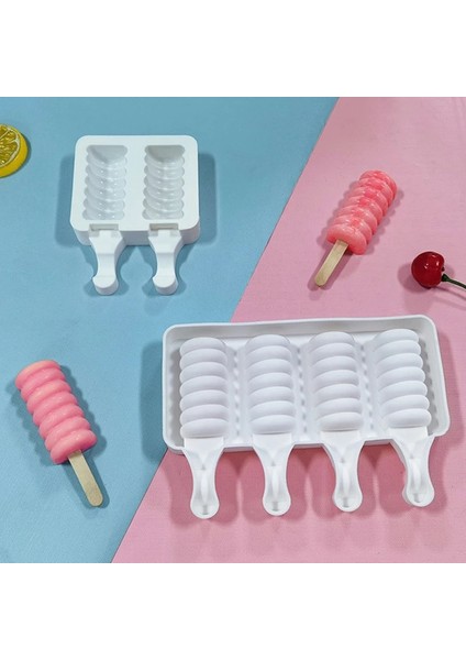 2 Delik 8 Hücreler Silikon Dondurma Kalıp Popsicle Kalıpları Dıy Ev Yapımı Tatlı Dondurucu Meyve Suyu Buz Küpü Makinesi Kalıp Mutfak Gereçleri (Yurt Dışından)