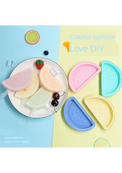 Mavi Ev Yapımı Dıy Popsicle Kalıp Ev Meyve Serisi Kapaklı Karpuz Silikon Dondurma Kalıp Ev Mutfak Dondurma Araçları (Yurt Dışından) modelleri
