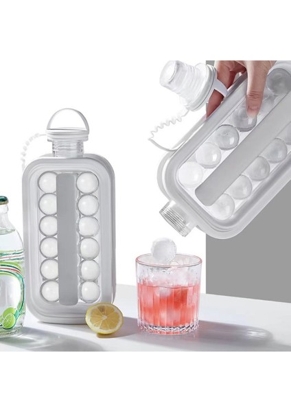 Açık Gri Ev Kalıp Kafes Kokteyl Buz Buz Hokeyi Makinesi Buz Küpü Kalıp Topu Taşınabilir Bar Buz Yapım Makinesi Buz Şişesi Viski Yapımcısı Dıy Yuvarlak (Yurt Dışından) modelleri