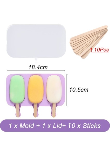 Kapaklı Dondurma Silikon Dondurma Kalıbı Kapaklı Popsicle Kalıpları Dıy Ev Yapımı Buz Lolly Kalıp Dondurma Popsicle Buz Pop Maker Kalıp (Yurt Dışından)