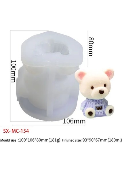 Stil 4 3D Teddy Bear Silikon Kalıp Çikolatalı Kek Kalıp Buz Küpü Kalıpları Dondurma Dekorasyon Dıy Viski Şarap Kokteyl Silikon Kalıplar (Yurt Dışından)