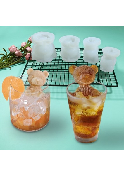 Stil 4 3D Teddy Bear Silikon Kalıp Çikolatalı Kek Kalıp Buz Küpü Kalıpları Dondurma Dekorasyon Dıy Viski Şarap Kokteyl Silikon Kalıplar (Yurt Dışından) fiyatları