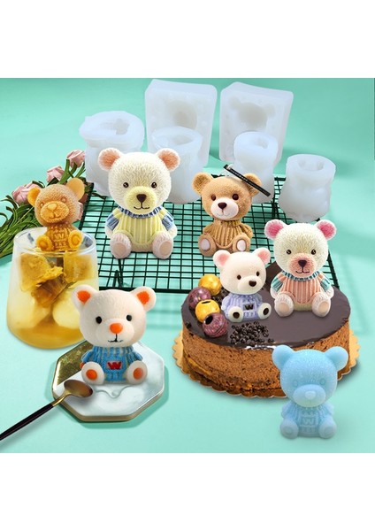 Stil 4 3D Teddy Bear Silikon Kalıp Çikolatalı Kek Kalıp Buz Küpü Kalıpları Dondurma Dekorasyon Dıy Viski Şarap Kokteyl Silikon Kalıplar (Yurt Dışından) modelleri