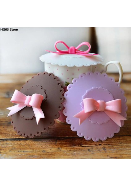 Beyaz Kawaii Ilmek Anti-Toz Silikon Kapaklar Çay Bardağı Kapağı Kahve Çay Bardağı Vasos De Plastico Emme Mühür Kapağı Hediyeler (Yurt Dışından) fiyatları