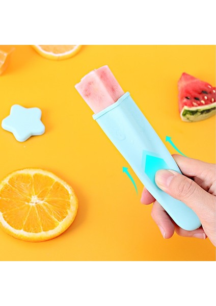 Kırmızı Kawaii Renkli Beş Köşeli Yıldız Silikon Dondurma Kalıpları Çocuklar Için El Yapımı Dondurma Çubuğu Dıy Meyve Suyu Kalıp Içecek Makinesi (Yurt Dışından) modelleri