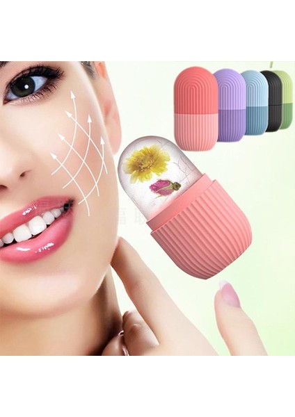 Green1 Yüz Buz Küpü Kalıp Silikon Dondurucu Güzellik Yüz Masajı Nemlendirici Yıkanabilir Fırın Buzlanma Kalıp Pembe (Yurt Dışından)