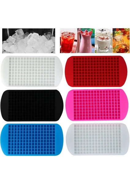 Mavi 160 Izgara Silikon Buz Küpü Kalıp Kare Yaratıcı Küçük Buz Küpü Makinesi Katlanabilir Buz Küpü Tepsi Mini Ezilmiş Popsicle Buz Küpü Kalıp (Yurt Dışından) modelleri