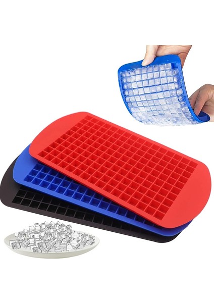 Mavi 160 Izgara Silikon Buz Küpü Kalıp Kare Yaratıcı Küçük Buz Küpü Makinesi Katlanabilir Buz Küpü Tepsi Mini Ezilmiş Popsicle Buz Küpü Kalıp (Yurt Dışından) indirimleri