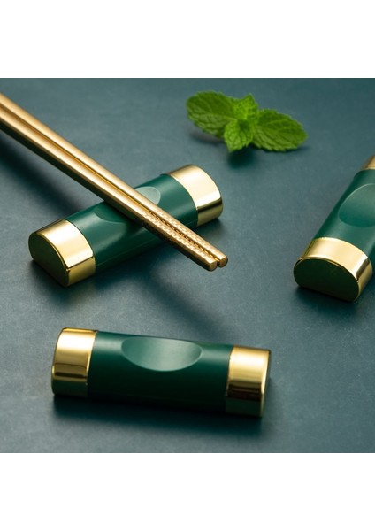 Stil 4 Alaşım Çin Chopstick Gıda Sopa Suşi Çubuklarını Çubuklarını Dinlenme Çubuklarını Tutucu Kaşık Yastık Şekli Çerçeve Mutfak Aletleri (Yurt Dışından)