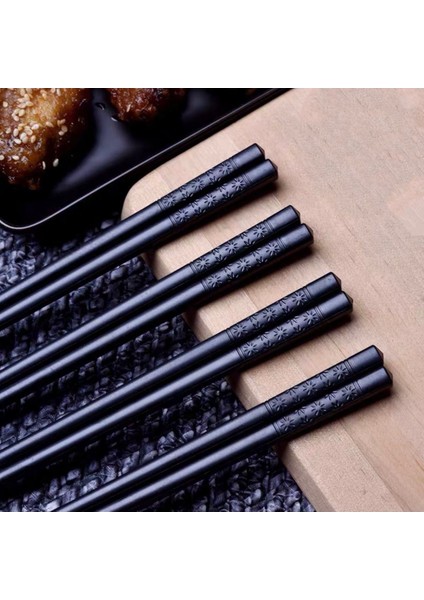 27CM-07 1 Çift Alaşım Çin Yemek Çubukları Gıda Suşi Çubukları Yeniden Kullanılabilir Kaymaz Bulaşık Makinesinde Yıkanabilir Bambu Şekli Gıda Sınıfı Yemek Çubukları (Yurt Dışından)