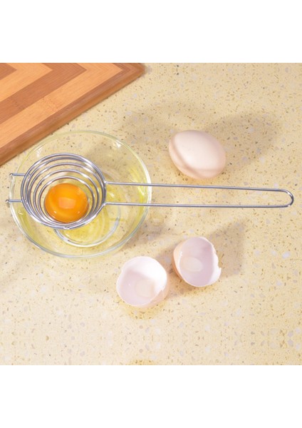 Gümüş Yeni PORTABLE1PC Spiral Paslanmaz Çelik Yumurta Beyaz Ayırıcı Yumurta Sarısı Sökücü Bölücü Uzun Saplı Mutfak Aracı (Yurt Dışından) fiyatları