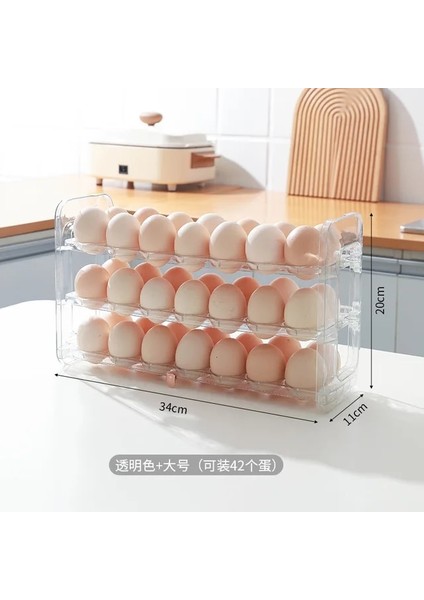 Beyaz 42 Otomatik Haddeleme Yumurta Kutusu Çok Katmanlı Raf Tutucu Buzdolabı Için Taze Tutma Kutusu Yumurta Sepeti Saklama Kapları Mutfak Organizatörleri (Yurt Dışından)
