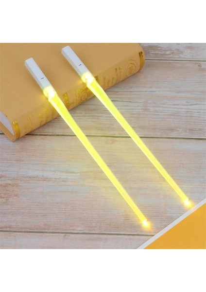 Sarı 1 Çift LED Işın Kılıcı Çubuk Aydınlık Çubuklar Ayrılabilir Yıkanabilir Gıda Güvenli Mutfak Sofra Parti Disko Prop (Yurt Dışından)