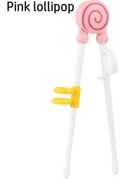 B-Pink Lolipop 1 Çift Bebek Öğrenme Eğitim Çubuklarını Karikatür Hayvan Acemi Çubuk Sofra Çocuklar Yeme Eğitimi Yardımcı Bebek Araçları (Yurt Dışından)