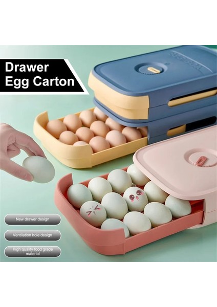 A1 Yumurta Saklama Kapları Çekmece Organizatör Kutusu Plastik Kapaklı Kutu Depolama Yumurta Buzdolabı Mutfak Düzenleyici Çekmece Yumurta Tepsisi (Yurt Dışından) fırsatları