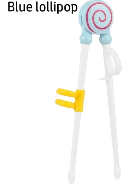 B-Mavi Lolipop 1 Çift Bebek Öğrenme Eğitim Çubuklarını Karikatür Hayvan Acemi Çubuk Sofra Çocuklar Yeme Eğitimi Yardımcı Bebek Araçları (Yurt Dışından)