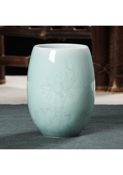 B Tarzı Çay Bardağı Porselen Seramik Çay Fincanı 200 ml Longquan Seladonlar Su Bardağı Ana Bardak Kahve Süt Kupa Teaware Ev Drinkware Konteyner (Yurt Dışından)