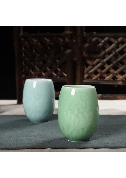 B Tarzı Çay Bardağı Porselen Seramik Çay Fincanı 200 ml Longquan Seladonlar Su Bardağı Ana Bardak Kahve Süt Kupa Teaware Ev Drinkware Konteyner (Yurt Dışından) fırsatları