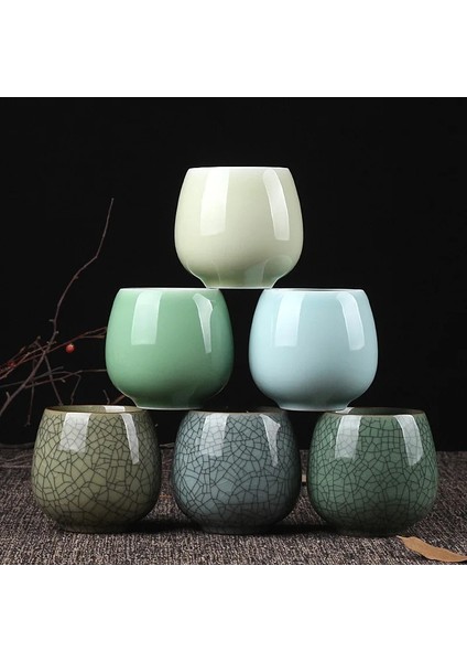 B Basit Longquan Seladonlar Çay Fincanı Çay Töreni Seramik Teaware Kung Fu Drinkware Ofis Master Cup Espresso Kahve Kupa Su Bardakları (Yurt Dışından)