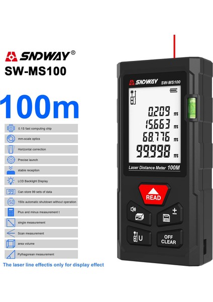 SW-MS50 Sndway Yeni Telemetre Lazer Mesafe Ölçer Lazer Mesafe Bulucu Ölçü Trena Dijital Lazer Bant Mesafe Bulucu Mesafe Bulucu Cetvel (Yurt Dışından) fırsatları
