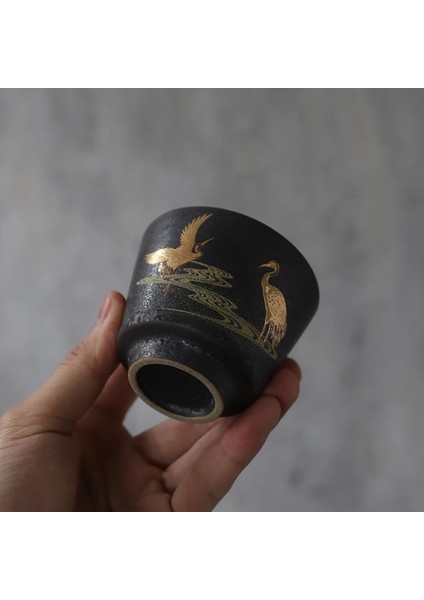 Stil A 100ML Luwu Siyah Çanak Çömlek Seramik Çay Fincanı Porselen Çay Bardağı Çin Kung Fu Fincan 100ML (Yurt Dışından)