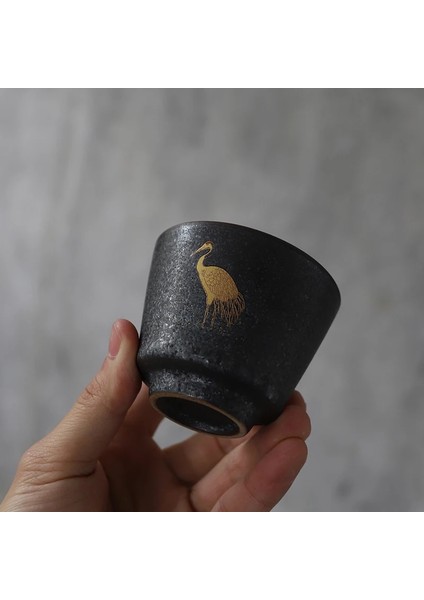 Stil A 100ML Luwu Siyah Çanak Çömlek Seramik Çay Fincanı Porselen Çay Bardağı Çin Kung Fu Fincan 100ML (Yurt Dışından)