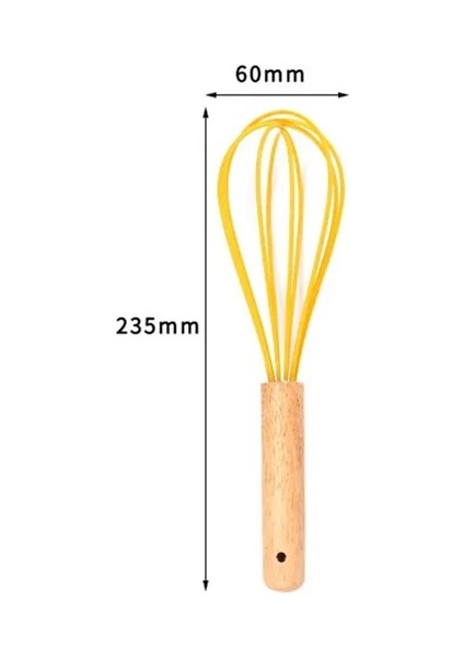 10 Inç Mutfak Çırpma Teli Pişirme Kapları Silikon Wisk El Karıştırma Çubuğu Pişirme Için Ahşap Saplı Yumurta Çırpıcı Süt Köpürtücü Yumurta Araçları (Yurt Dışından)
