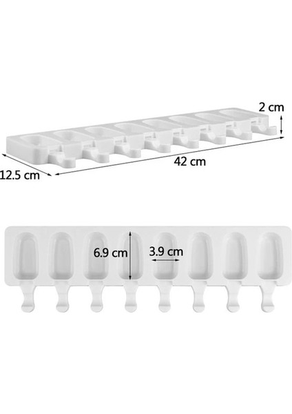 YH006501 4/8 Delik Silikon Dondurma Formları Popsicle Kalıpları Dıy Ev Yapımı Tatlı Dondurucu Meyve Suyu Buz Pop Küp Makinesi Kalıp Sopalarla (Yurt Dışından)