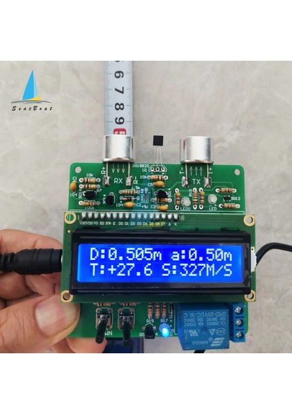 Montajlı Dc 4.5V-5.5V 51 Tek Çipli Ultrasonik Uzaklık Ölçer Modülü 3CM-150CM LCD Ekran Sıcaklık Alarmı Mesafe Dıy (Yurt Dışından)