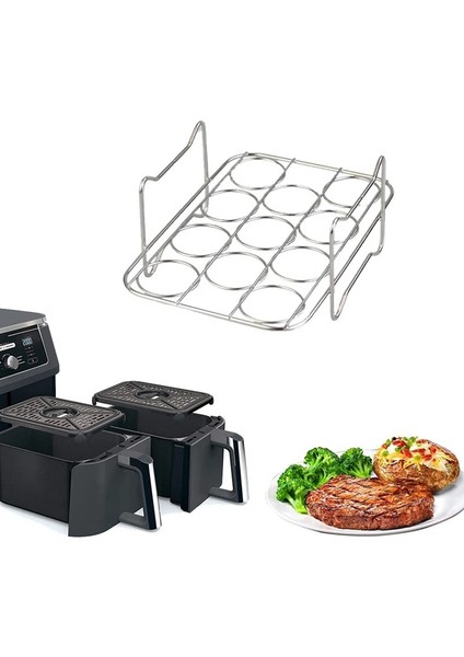 Gümüş 1 Adet Yumurta Vapur Rafı Paslanmaz Çelik Hava Fritöz Rafı Yedek Parçalar Hava Fritöz Aksesuarları Nınja Foodi DZ201/401 (Yurt Dışından) fırsatları