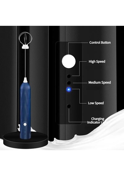 Pembe 1 Adet Elektrikli Yumurta Çırpıcı 3 Hız Süt Köpürtücü Taşınabilir USB Mikser El Kahve Çırpma Ev Mutfak Alet Köpürtücü (Yurt Dışından)