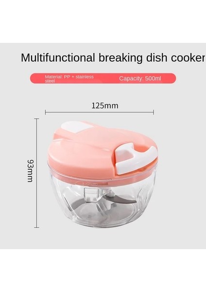 Pembe Küçük Mini Manuel Sebze Doğrayıcı 3 Bıçak/5 Bıçak El Mikseri Et Soğan Salatası Zencefil Meyve Sarımsak Doğrama Hafif (Yurt Dışından)