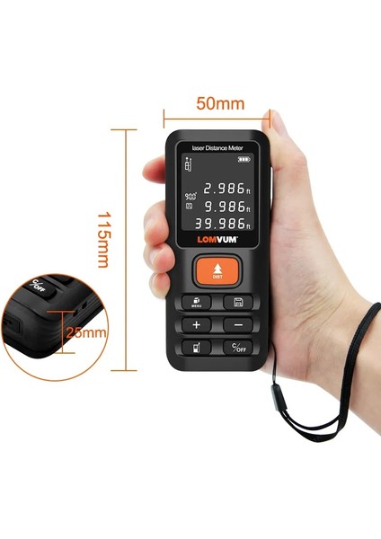 E40 50M Lomvum 40M 120M Trena Şerit Mezura Lazer Cetvel Uzaklık Ölçerler Dijital Mesafe Ölçer Ölçer Mesafe Bulucu Lazer Metreler 100M (Yurt Dışından) fırsatları