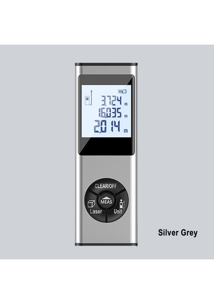 Gümüş Gri 40 M Mini 40 M Şarj Edilebilir Kızılötesi Lazer Uzaklık Ölçer Lazer Trena Mesafe Bulucu Elektronik Cetvel Lazer Mesafe Ölçer Ölçme Aracı (Yurt Dışından)