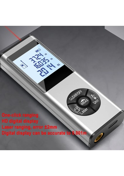 Gümüş Gri 40 M Mini 40 M Şarj Edilebilir Kızılötesi Lazer Uzaklık Ölçer Lazer Trena Mesafe Bulucu Elektronik Cetvel Lazer Mesafe Ölçer Ölçme Aracı (Yurt Dışından) indirimleri