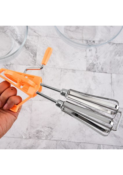 Turuncu El Krank Yumurta Çırpıcı Manuel Yumurta Çırpma Süt Köpürtücü Blender Krem Tereyağı Karıştırma Köpük Mikser Mutfak Aletleri (Yurt Dışından)